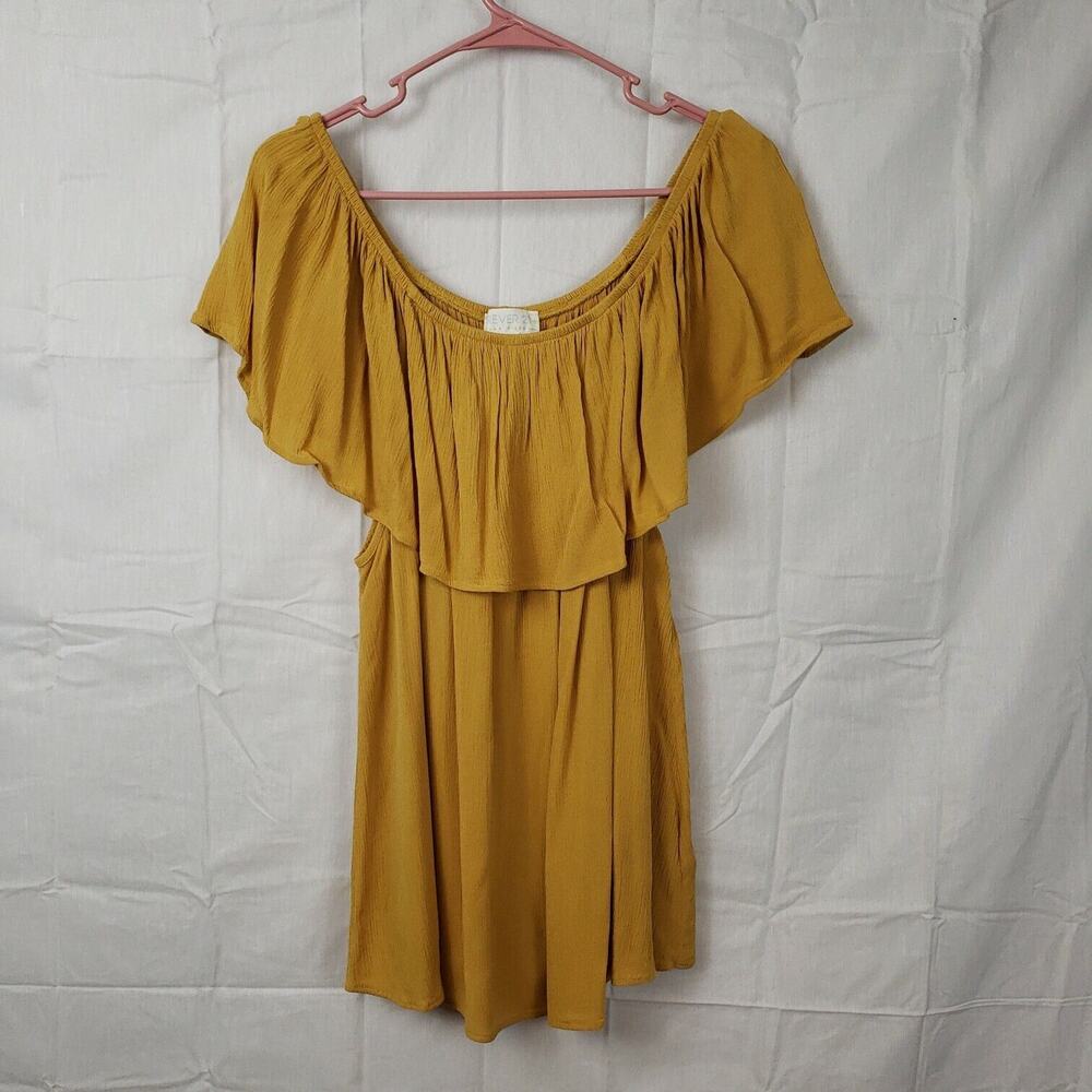 Forever 21 Womens Yellow Ruffle Off Shoulder‎ Short A Line Top Size 3X